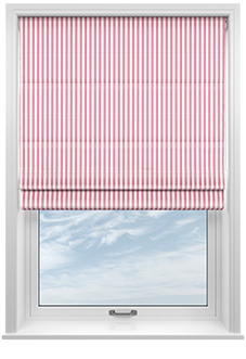 Lace Stripes, Lipstick Pink - Motorised Roman Blind